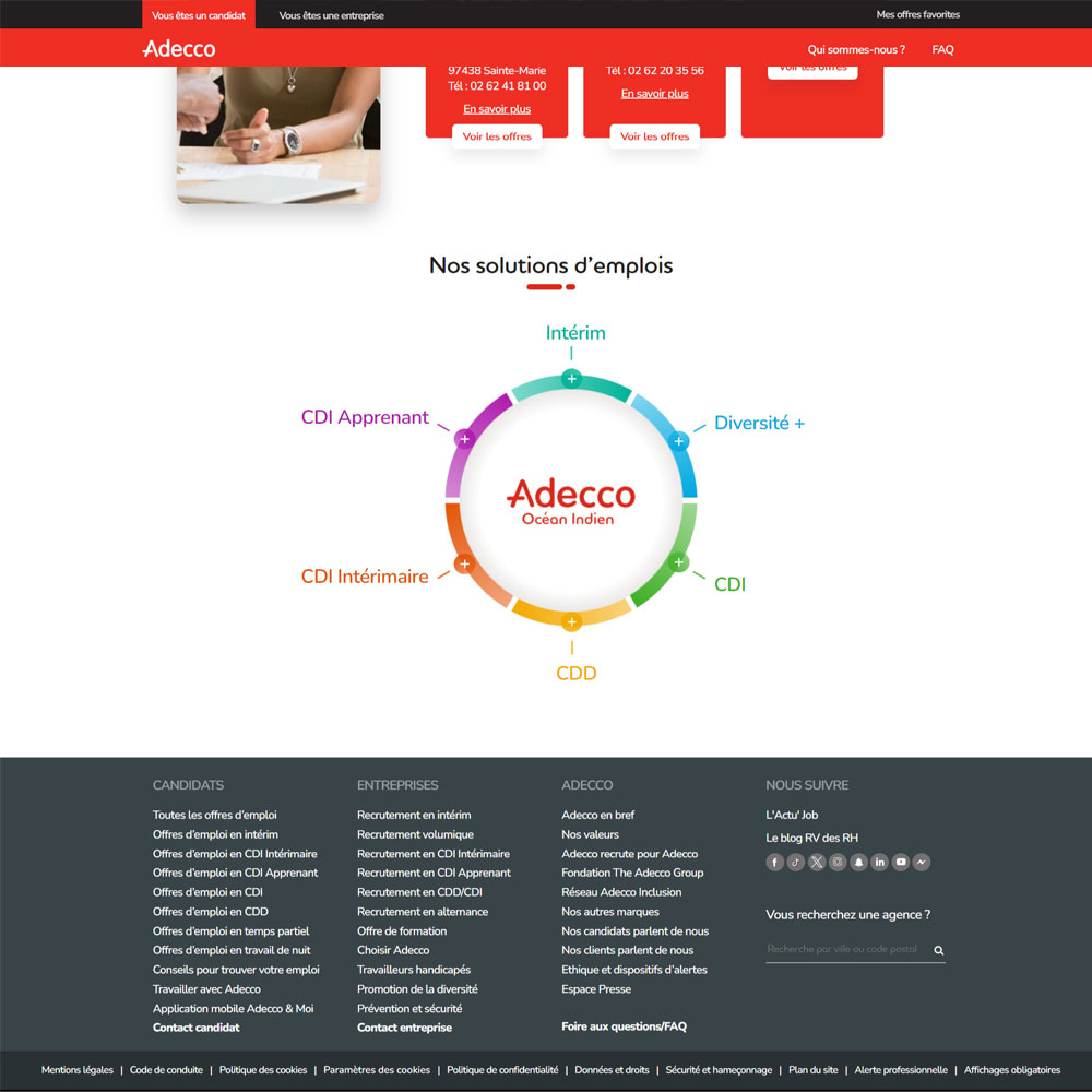 Adecco Indian Ocean homepage