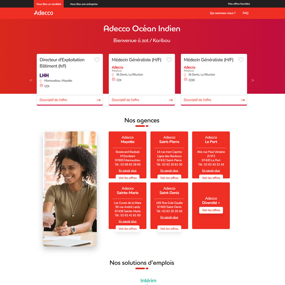 Adecco Indian Ocean homepage