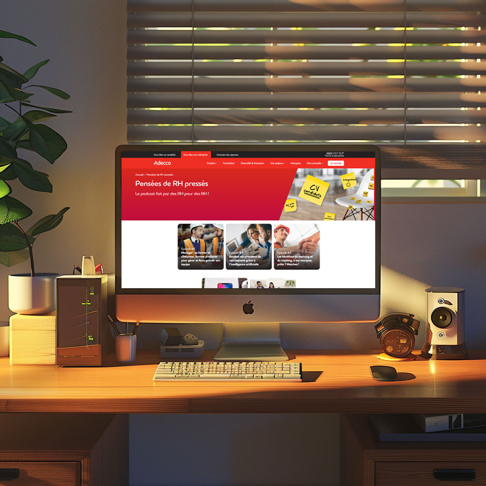 A computer on a wooden desk near a window